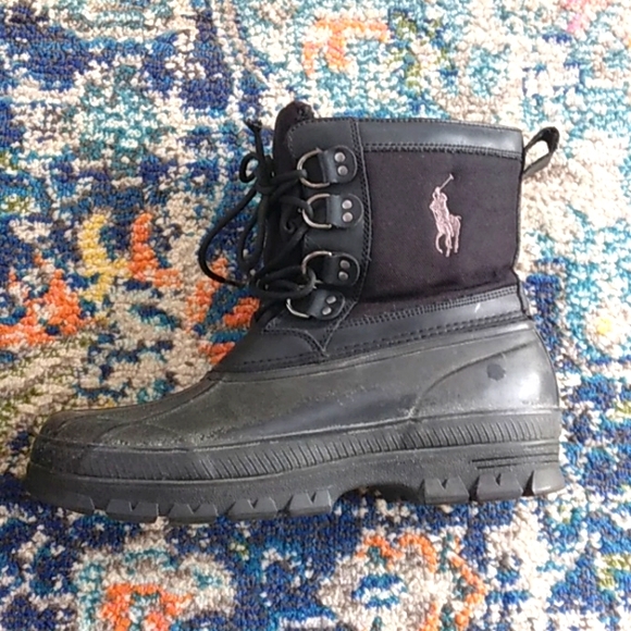 RALPH LAUREN POLO LARGE LOGO CRETWICK RUBBER WINTER BOOTS MENS 12D - Picture 6 of 13